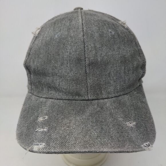 Unbranded Men's Snapback Hat Gray Adjustable Blank Distressed Accents - Picture 2 of 7